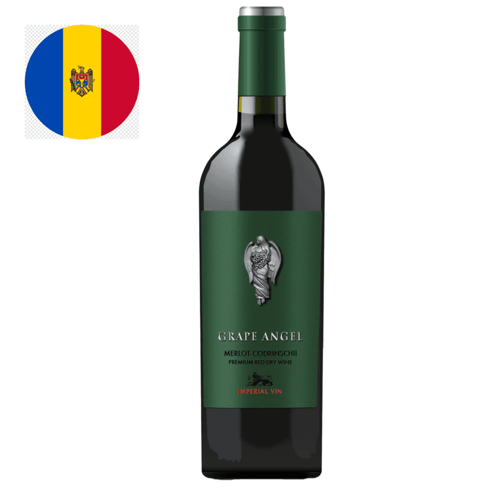Vinho Moldavia Tinto Grape Angel Merlot Codrinschii Premium Red Wine 750 ML